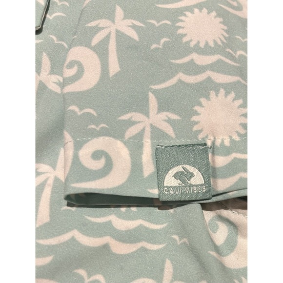 Rabbit Running Shirt Mens Low Tide Short Sleeve Snap Sz Large Perforated - Picture 5 of 8